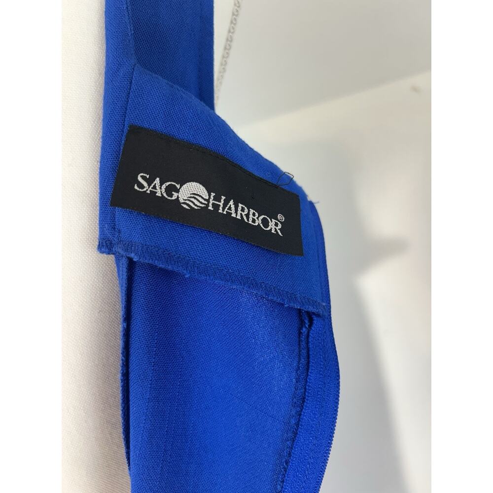 Vintage Y2K Resort wear Sun dress Midi Blue Sz 8 Coastal Core Beach dress - Picture 7 of 11